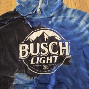 Busch light tye dye hooded long sleeve